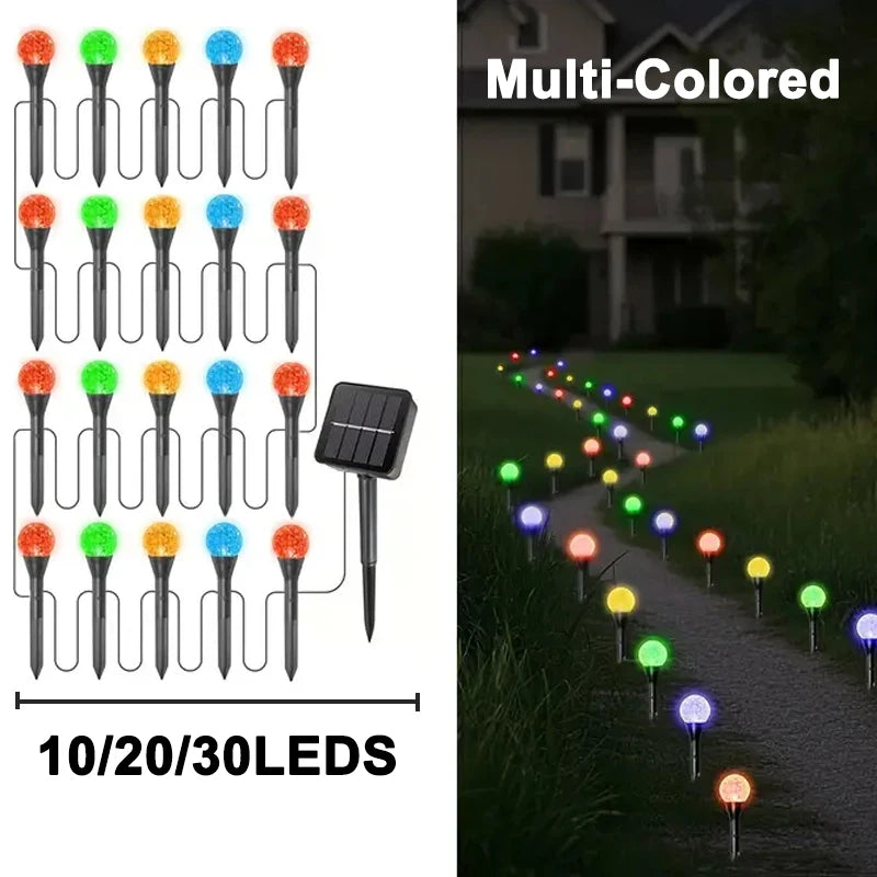 30 LED Solar String Lights | 8 Lighting Modes | Warm White or Multicolor | Perfect for Garden & Pathways