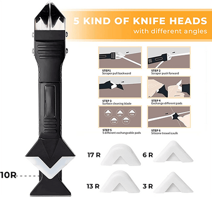 5-in-1 Silicone Scraper Tool Set for Easy Sealing Solutions