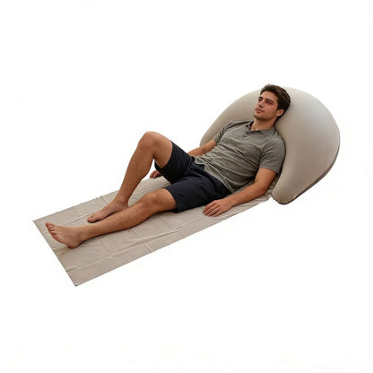 Inflatable Beach Mat with Headrest for Comfortable Relaxation
