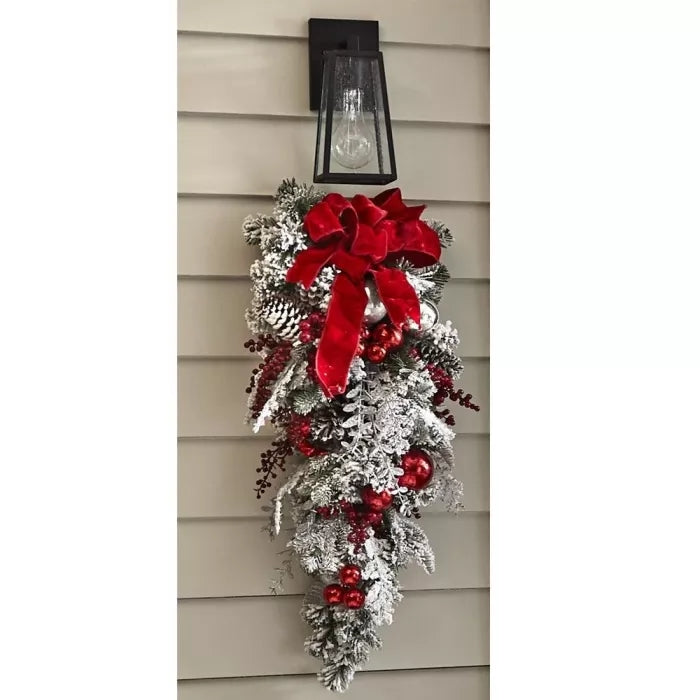 Cordless Prelit Holiday Decoration in Red and White