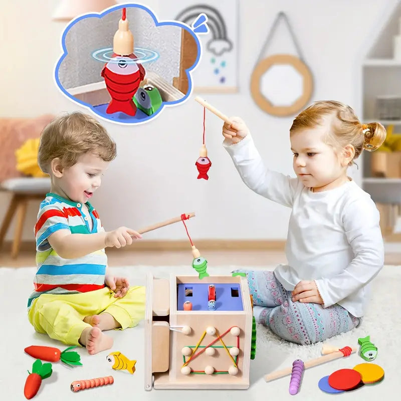 8-in-1 Wooden Montessori Play Box – Educational Toy for Infants