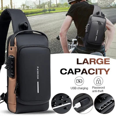 Secure and Stylish Crossbody Bag with Charging Feature