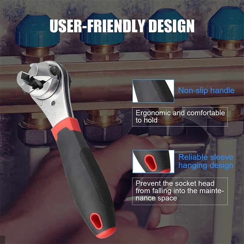 Versatile 360° Adjustable Wrench | Non-Slip Grip for Tight Spaces