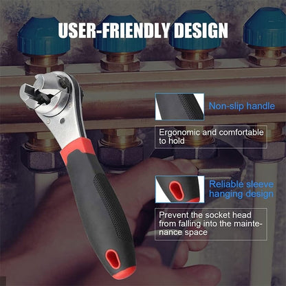 Versatile 360° Adjustable Wrench | Non-Slip Grip for Tight Spaces