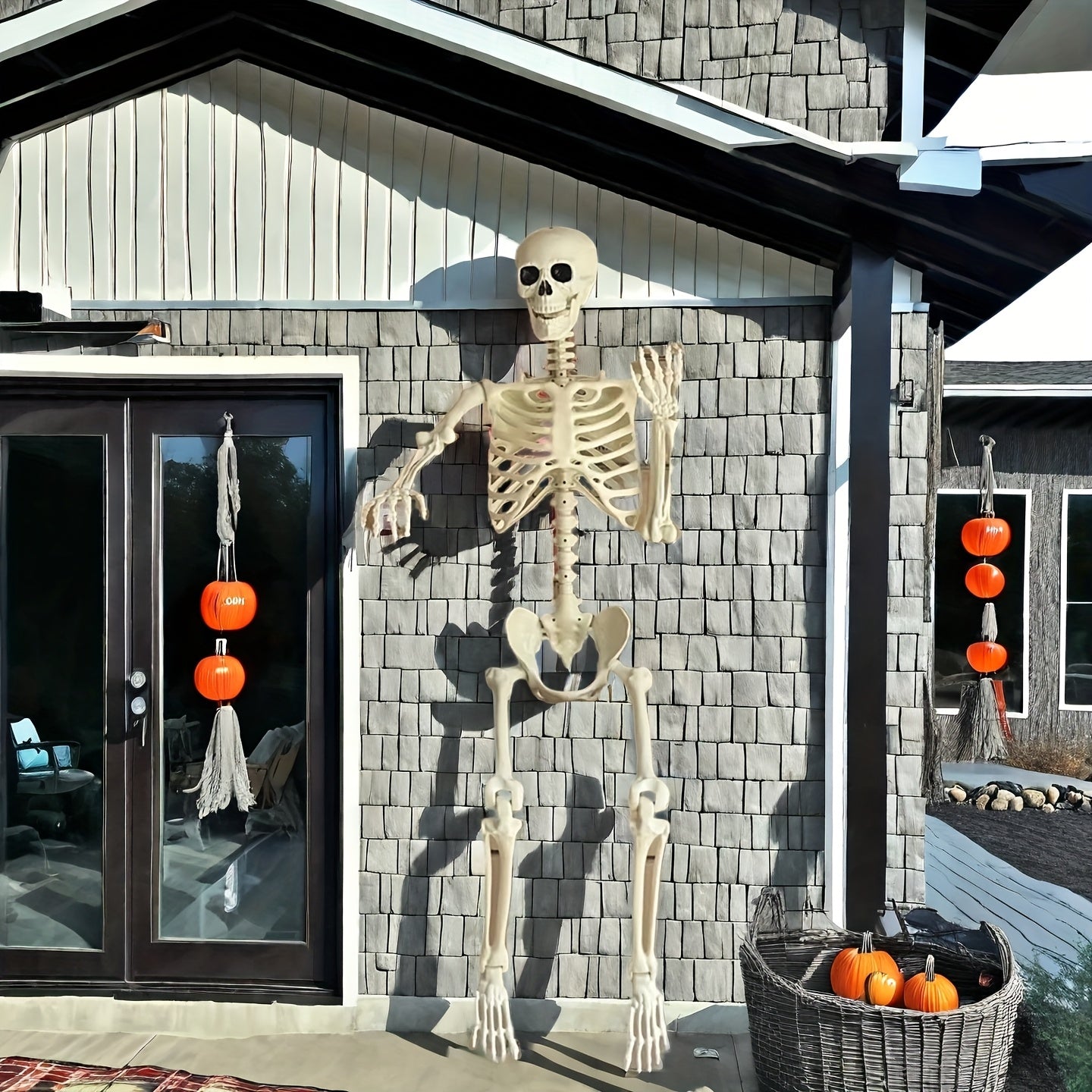 Posable 5.5 Ft Skeleton Decoration for Outdoor Spooky Display