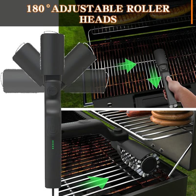 Rechargeable Electric Grill Cleaner with Rotating Brush Head