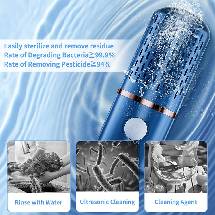 Instantly Eliminates 99% of Bacteria and Pesticides from Food