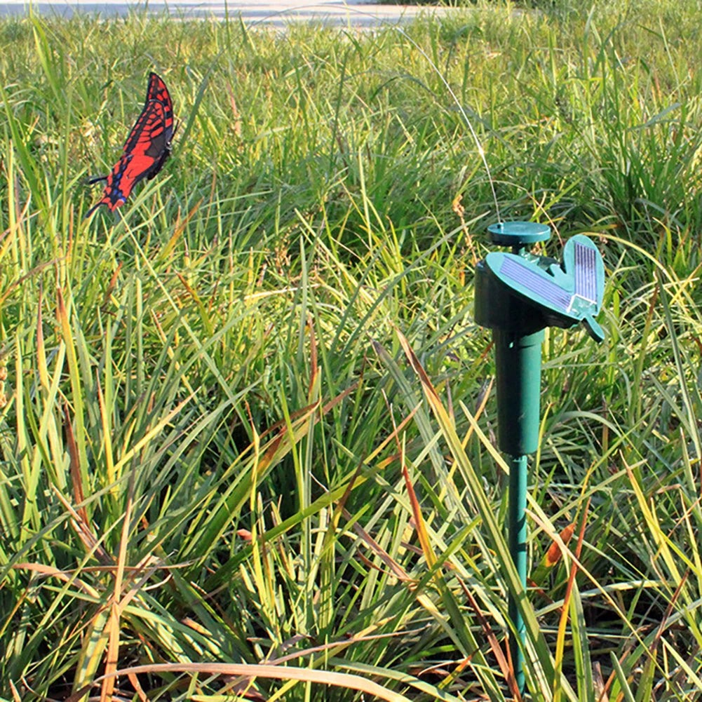 Solar-Powered Garden Decorations with Fluttering Birds and Butterflies