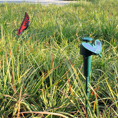 Solar-Powered Garden Decorations with Fluttering Birds and Butterflies