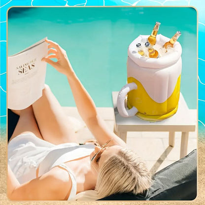Inflatable Cooler Mug for Ice and Beverages