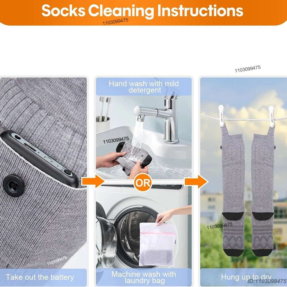 Heated Socks with Rechargeable 6000 mAh Battery | Up to 10 Hours Warmth | Unisex Thermal Socks for Outdoor, Skiing & Winter Use