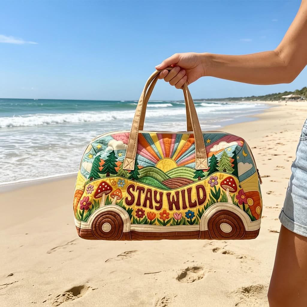 Vintage-Inspired Travel Tote Bag with Bohemian Flair