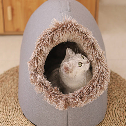 Cozy Animal Cave Bed | Warm and Comfortable Retreat for Your Furry Friend