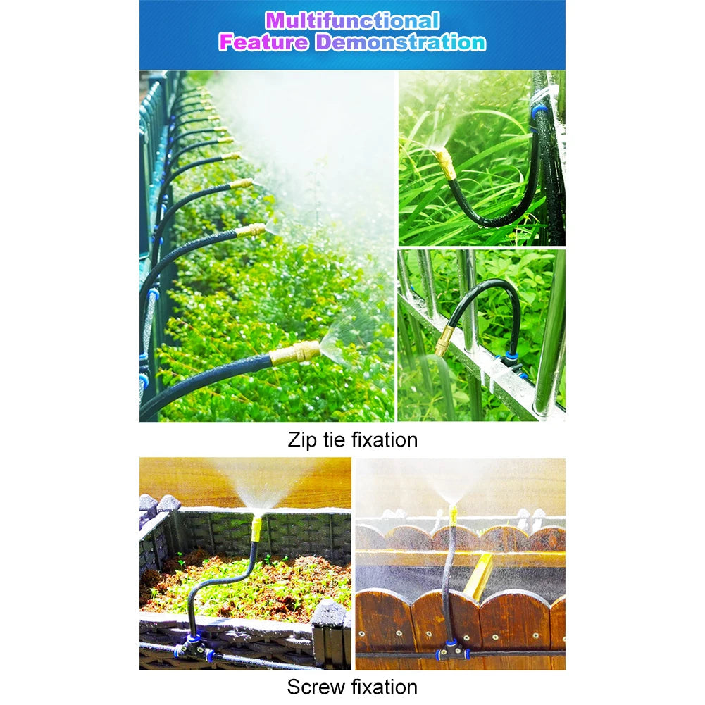 Automatic Irrigation System with 360° Adjustable Spray Head | 0.8 cm Connector