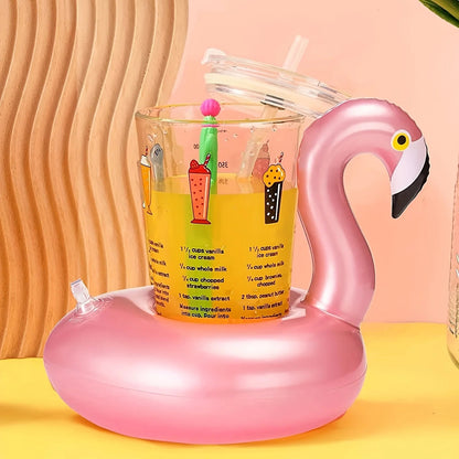 Inflatable Flamingo Drink Holder | Floating Pool Cup Holder | Portable Beverage Coaster
