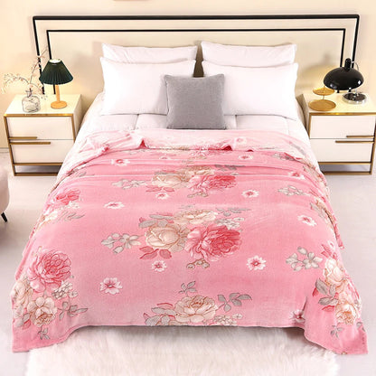 Cozy Floral Blanket | Soft Home Throw for Bed, Sofa & Travel | Skin-Friendly & Vibrant Colors