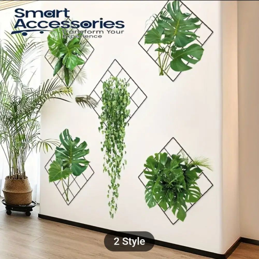 Stylish Green Wall Art Set with Metal Frames | 5-Piece Collection (85 × 105 cm)
