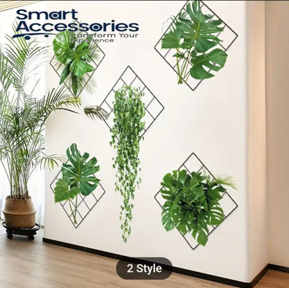 Stylish Green Wall Art Set with Metal Frames | 5-Piece Collection (85 × 105 cm)