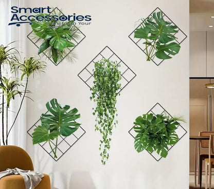 Stylish Green Wall Art Set with Metal Frames | 5-Piece Collection (85 × 105 cm)