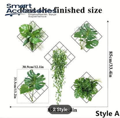 Stylish Green Wall Art Set with Metal Frames | 5-Piece Collection (85 × 105 cm)