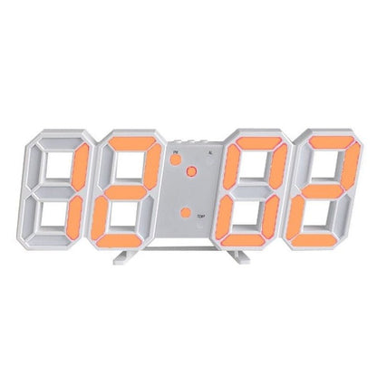 Dimmable Digital Display 3D Wall Clock with LED Lights