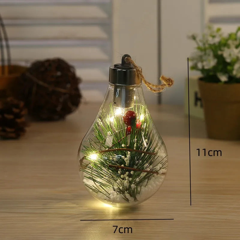 LED Decorative Light with Transparent Leaf Ball Design - Warm White Glow for Christmas, Weddings & Parties