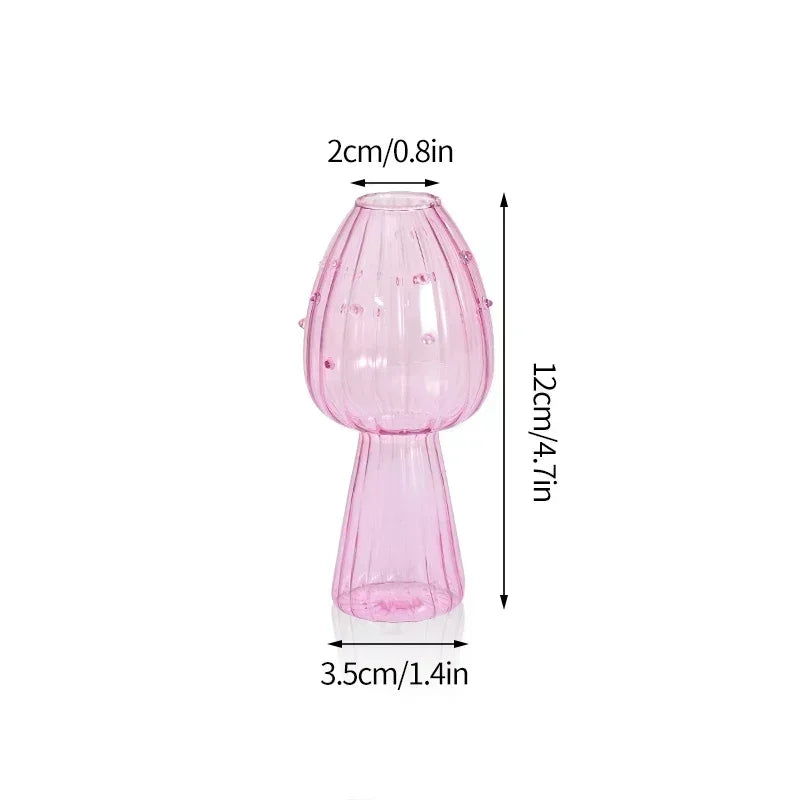 Mushroom-Shaped Glass Vase for Hydroponics | Decorative Table Terrarium