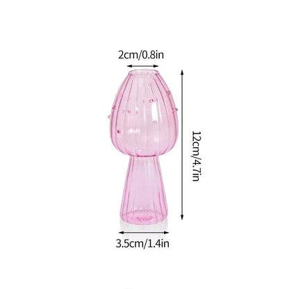 Mushroom-Shaped Glass Vase for Hydroponics | Decorative Table Terrarium