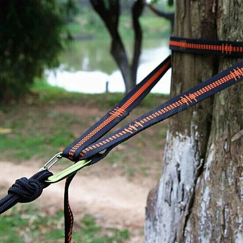 Hammock Suspension Set with 272 kg Load Capacity | Polyester Straps with 5 Rings | Pack of 2