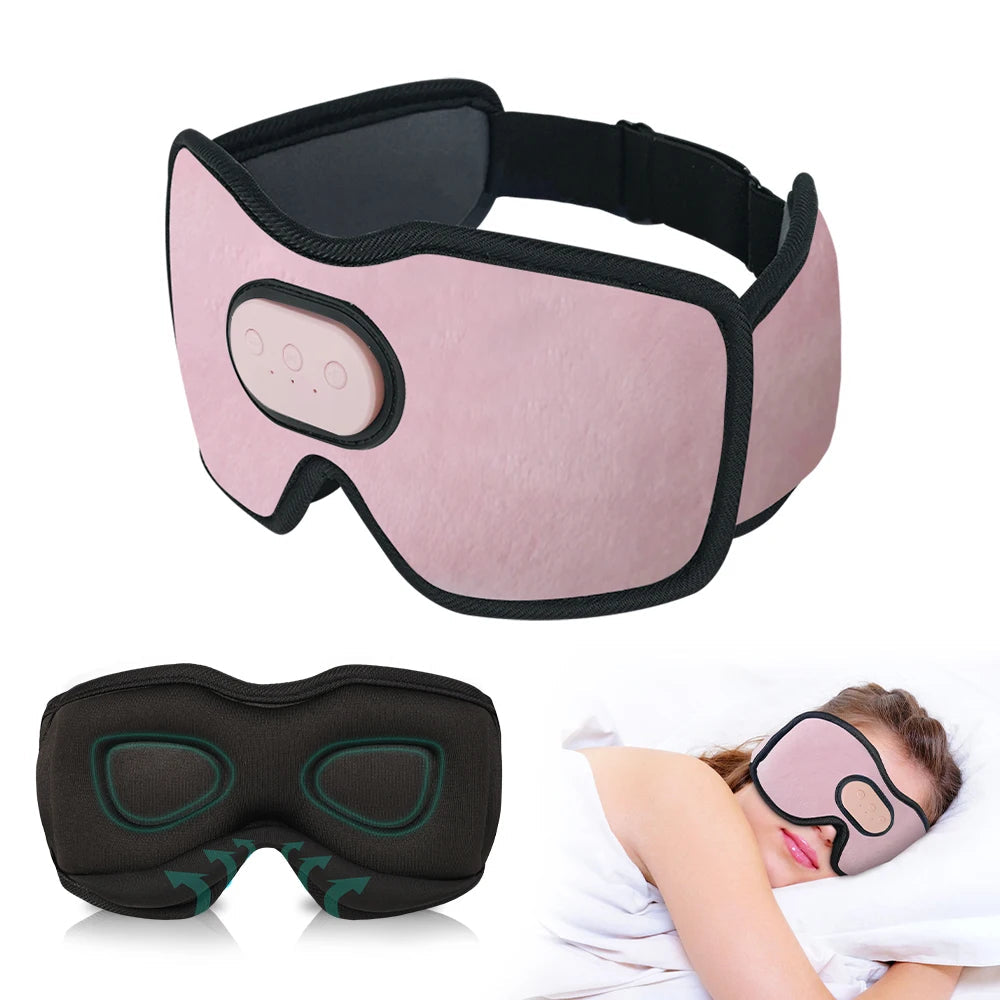 Bluetooth Eye Mask for Sleeping with Headphones | 3D Blackout Design, 10 Hours Playtime & Comfortable for Side Sleepers