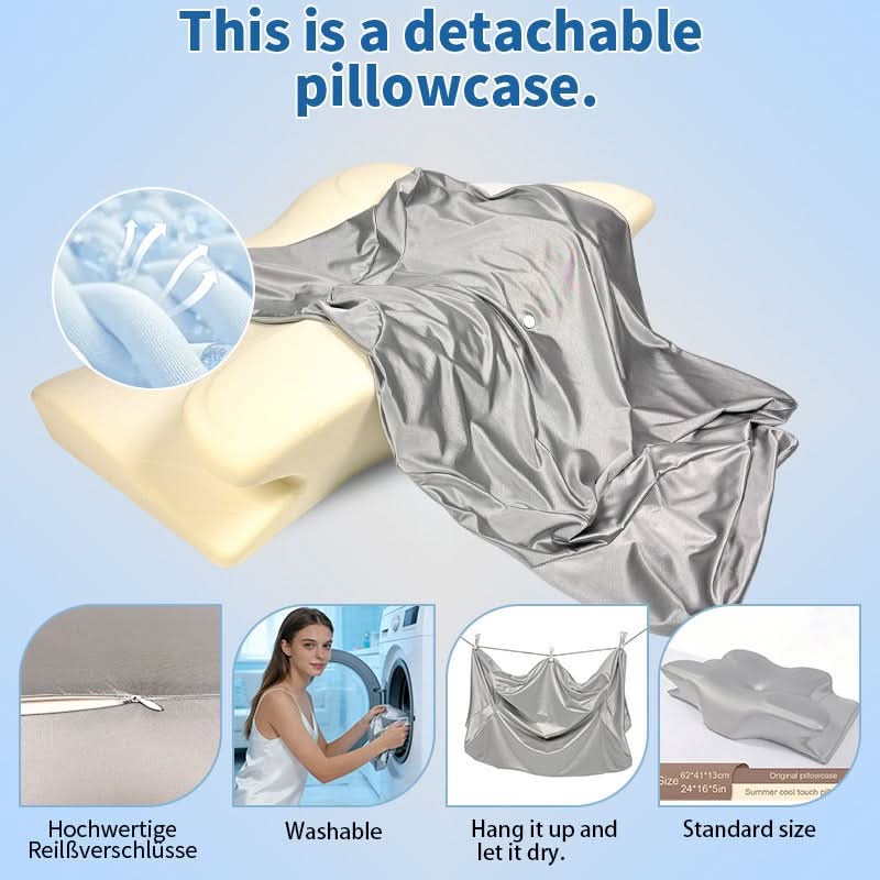 Neck Pillow Case with Zipper Closure