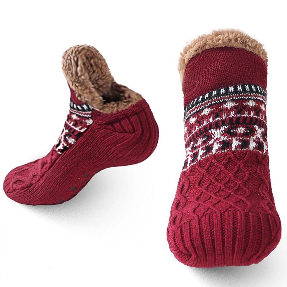 Thermal Winter House Socks | Non-Slip, Cozy Design for Men & Women | Thickly Lined, Extra Warm | Soft, Non-Slip Bed Socks for Home & Holiday