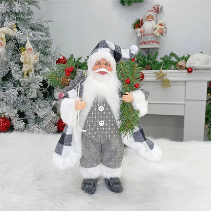 Christmas Figure MerryClaus | Santa Claus Sitting & Standing | 30 cm Decoration for Mantel, Table & Tree Ornaments