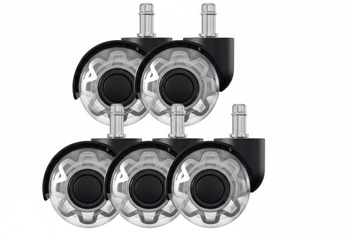 Set of 5 Swivel Chair Wheels for Office Chairs 10mm x 22mm