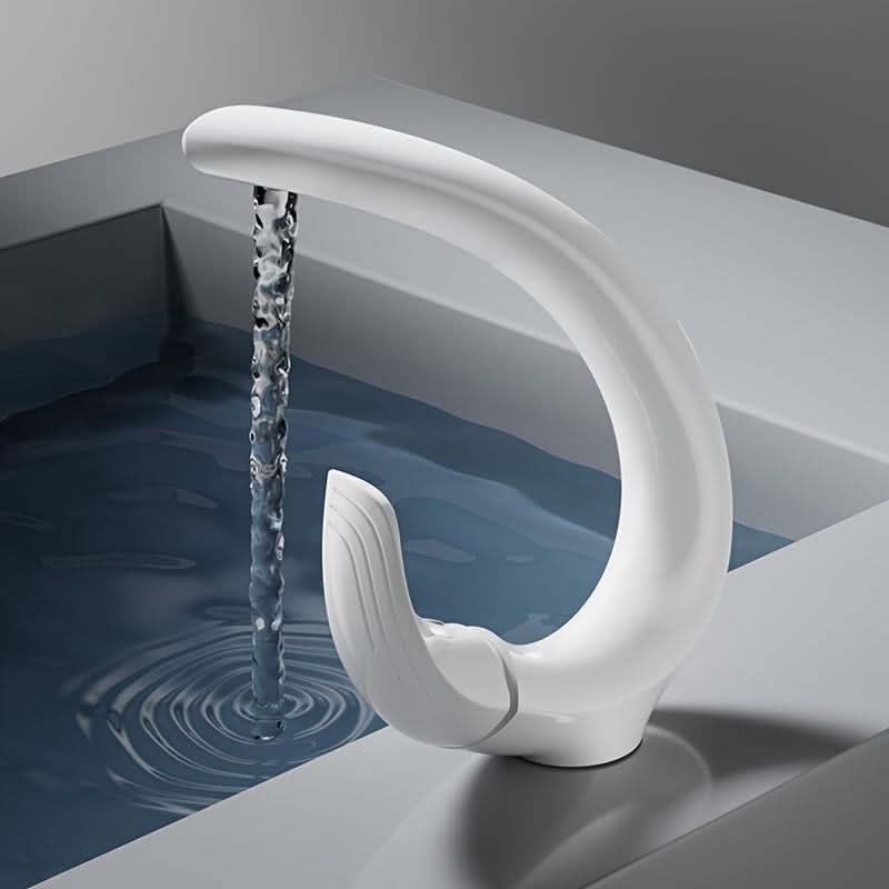 White C-Shaped Basin Tap