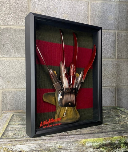 Freddy Krueger Metal Glove and Sweater Shadow Box Horror Collectible