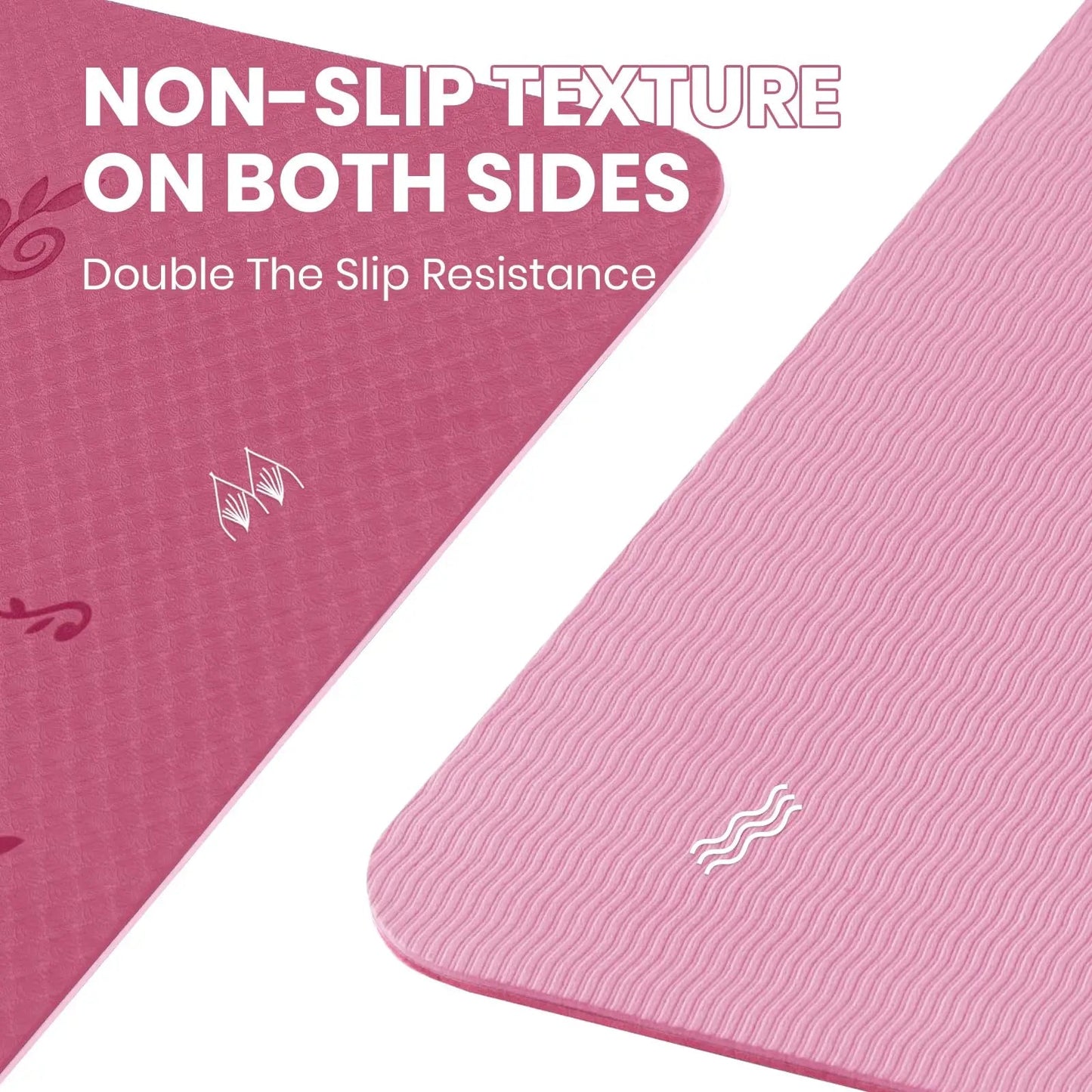 Non-Slip Pilates and Fitness Mat | Skin-Friendly TPE | 183 × 61 × 0.6 cm | With Alignment Lines