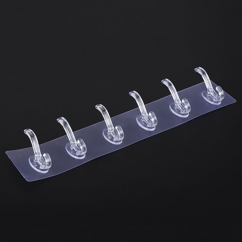 Versatile Adhesive Hooks - No Drill, Transparent Design