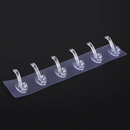 Versatile Adhesive Hooks - No Drill, Transparent Design
