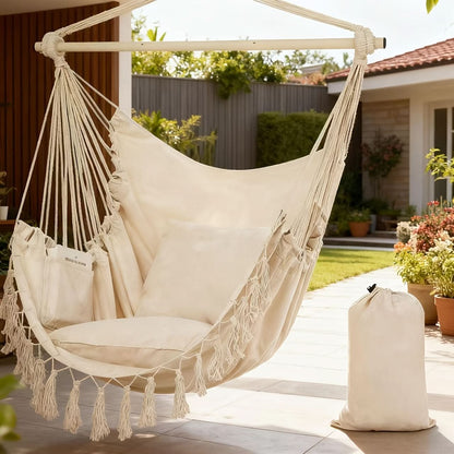 Portable Hammock Chair with Hanging Tassels