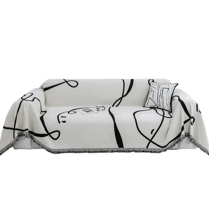 Chenille Sofa Cover Set in Black – Dust Resistant, Soft, and Versatile