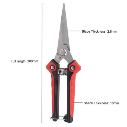 Stainless Steel Garden Shears with U-Spring | Non-Stick Blades | Ergonomic Grip | Perfect for Fruit Trees & Roses