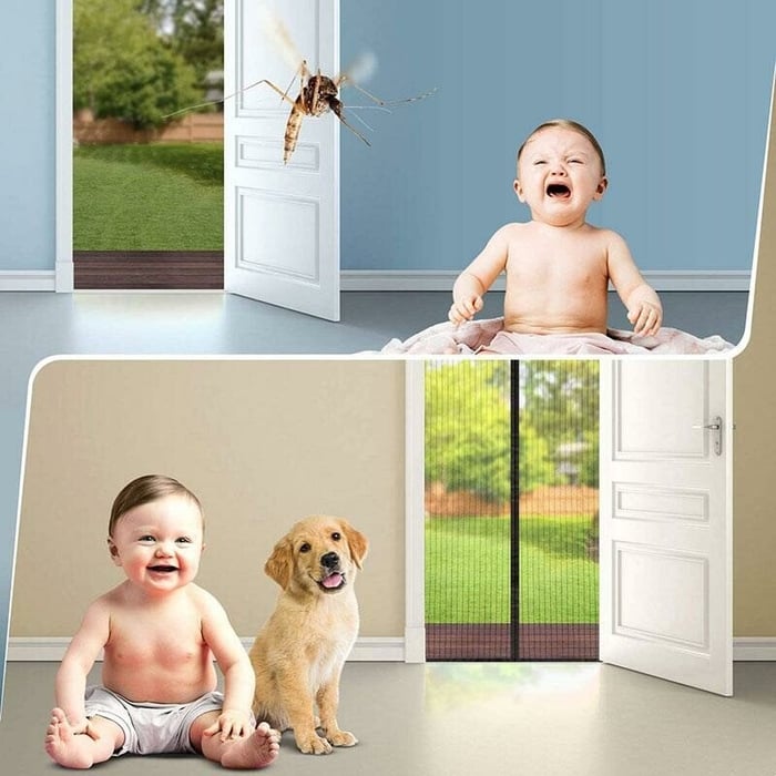 Magnetic Screen Door for Insect Protection