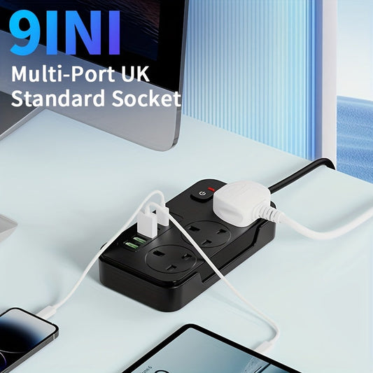 Smart Power Hub with 3 AC Outlets and 6 USB Ports