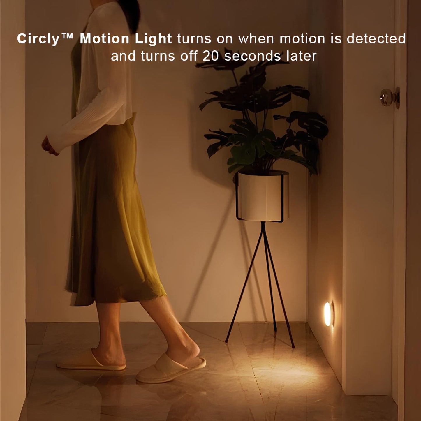 Round LED Night Light with Magnetic Motion Sensor – Compact Design