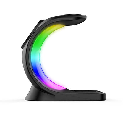 4-in-1 Wireless Charging Station with Atmosphere Light for Smartphones, AirPods Pro, and Apple Watch