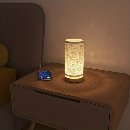 Linen Night Light for Bedroom - Atmospheric Table Lamp