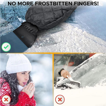 Ice Scraper with Glove | Insulated & Waterproof | Scratch-Resistant | Car & Windshield Snow Shovel