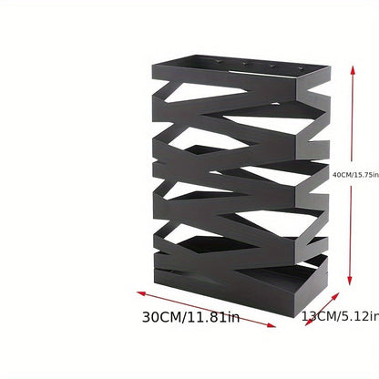 Large Capacity Metal Umbrella Holder for Modern Entryway - Black