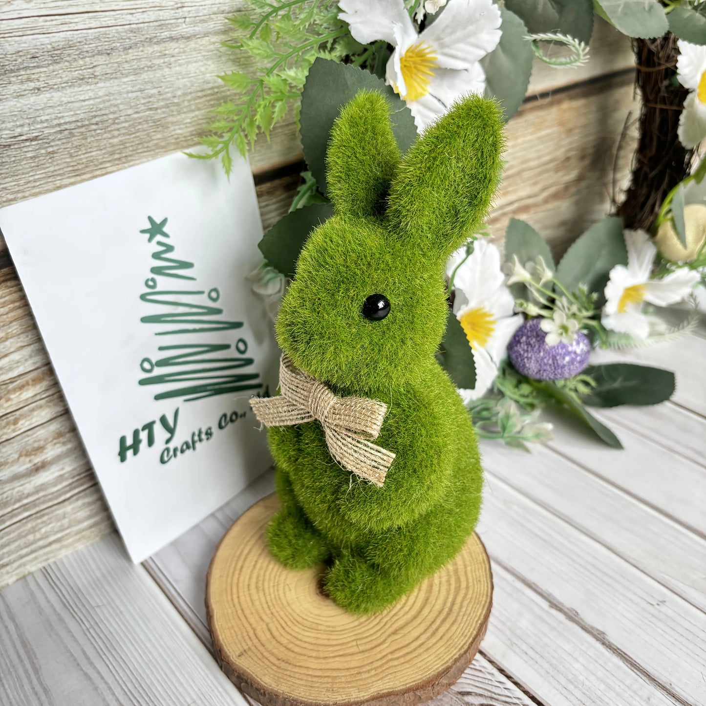 Easter Bunny Garden Ornament in Moss Style | Spring & Party Decor for Yard & Patio